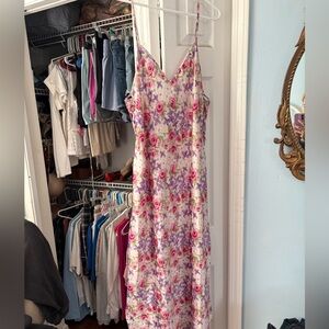 Vintage Style Silky Floral Sundress